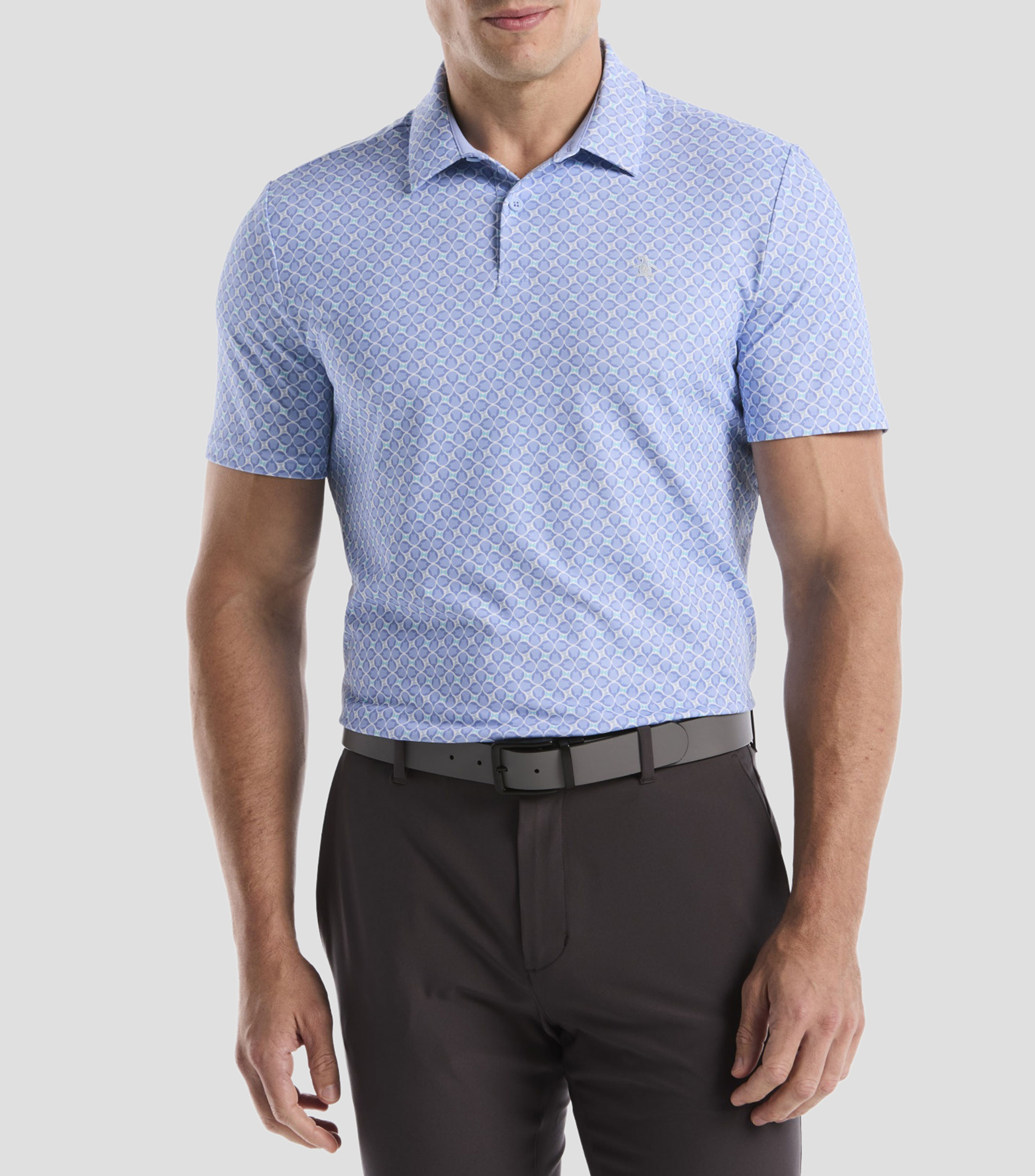 Playera tipo polo manga corta microdiseño Hombre